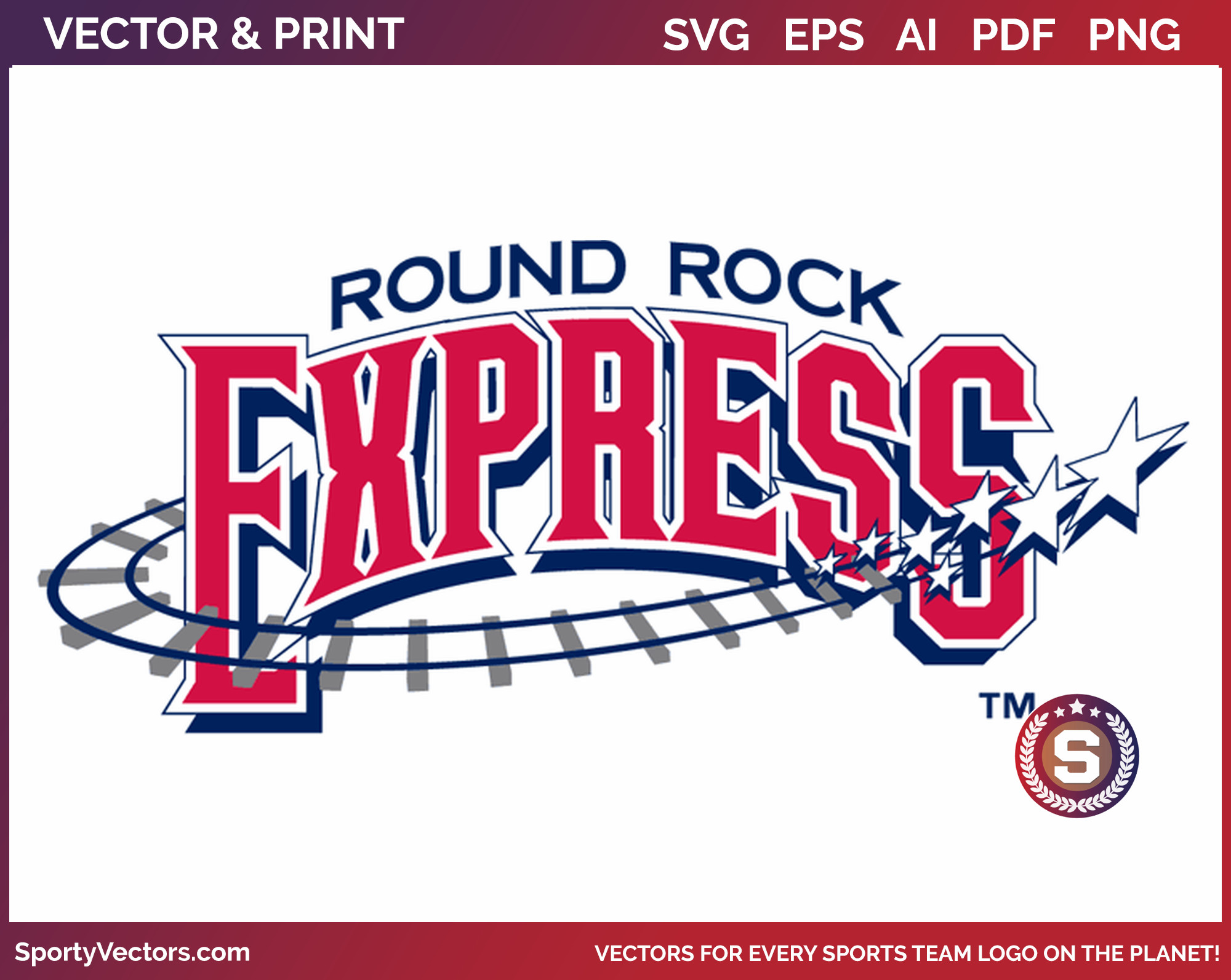 Round Rock Express Baseball Primary Logo (2005) Sports Logo SVG