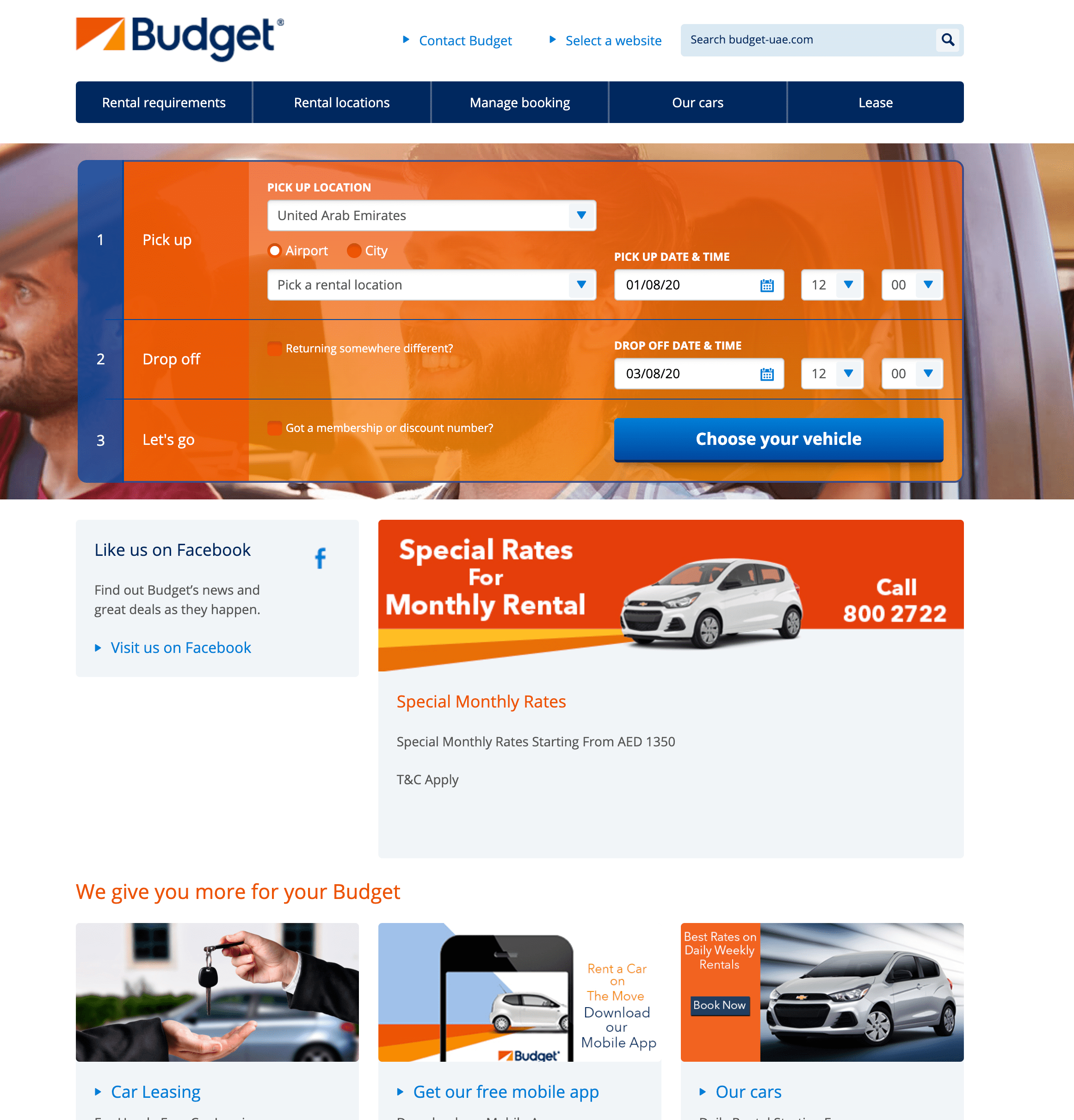 Budget car rental Spot Websites Best Online Website Directory in UAE