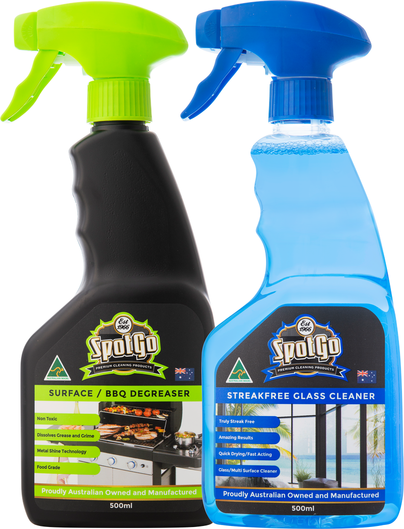 Surface/BBQ Degreaser + Streak Free Glass Cleaner Spot Go Premium