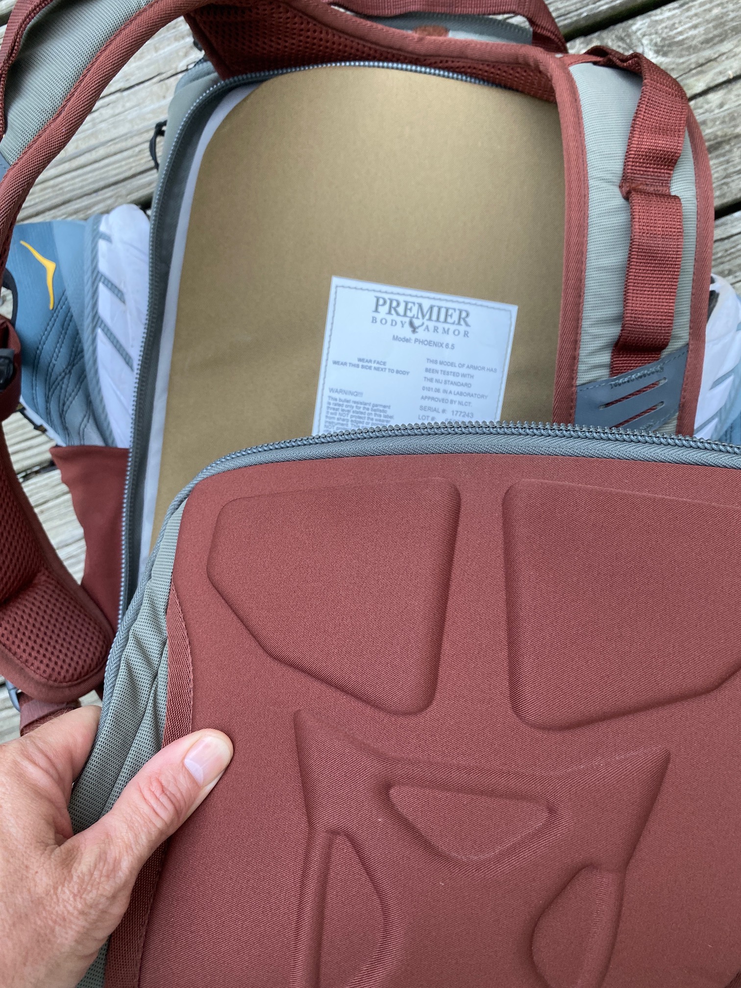 Premier Body Armor Level IIIA Backpack Insert • Spotter Up