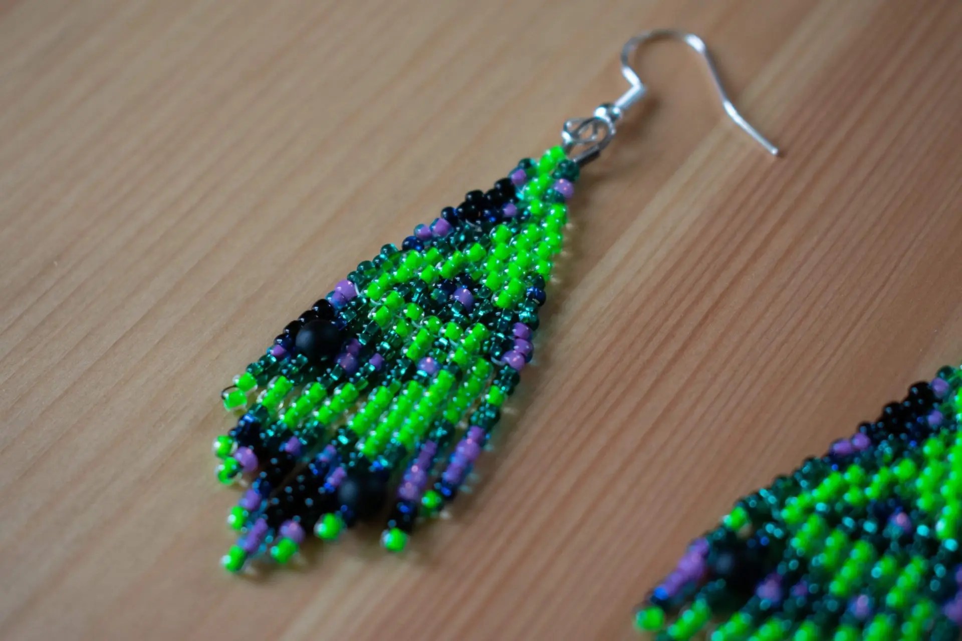 Northern lights earrings, Beaded jewelry bohemian earrings dangle, Boho