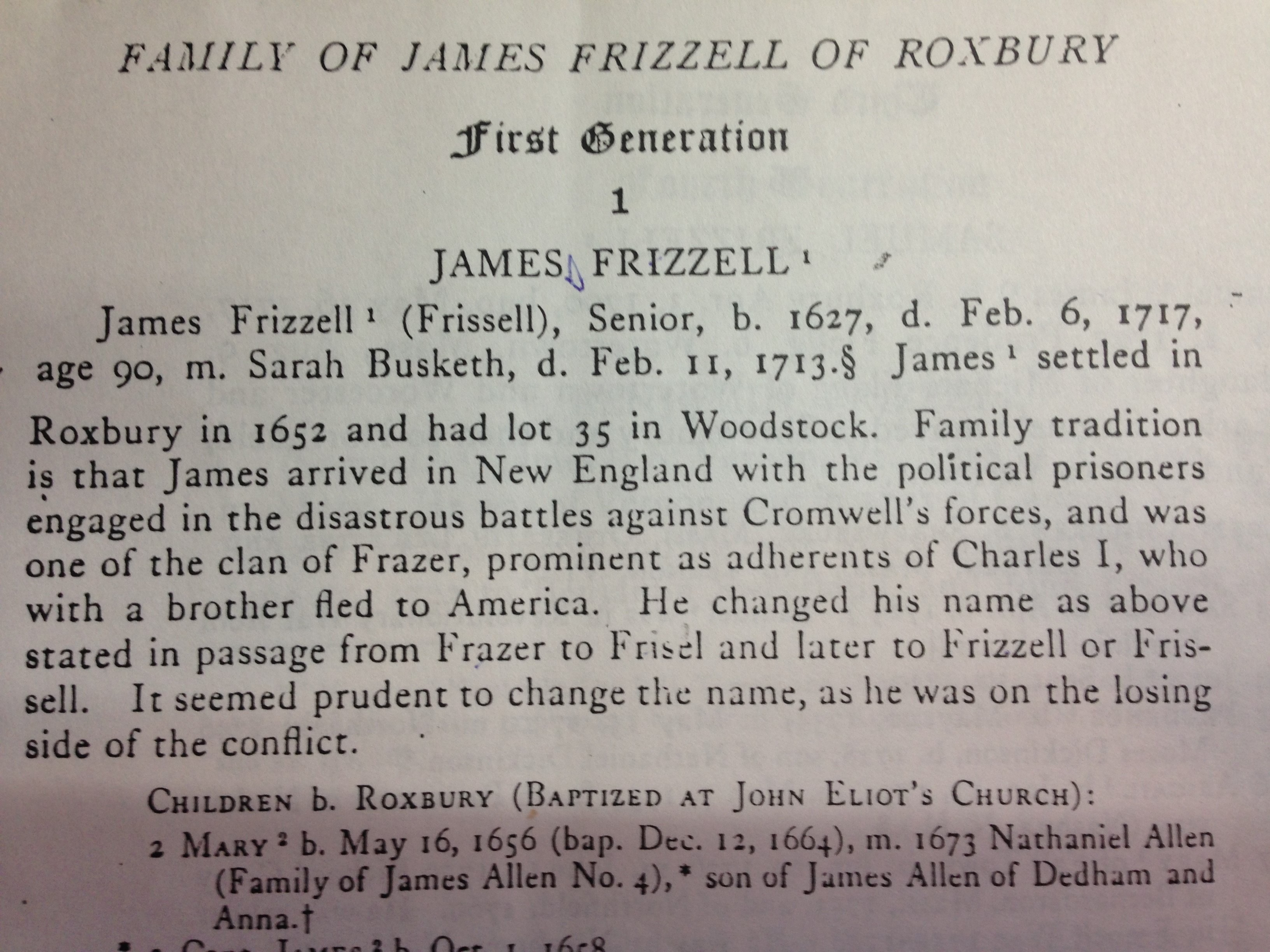 Fresell, James Scottish Prisoners of War Society