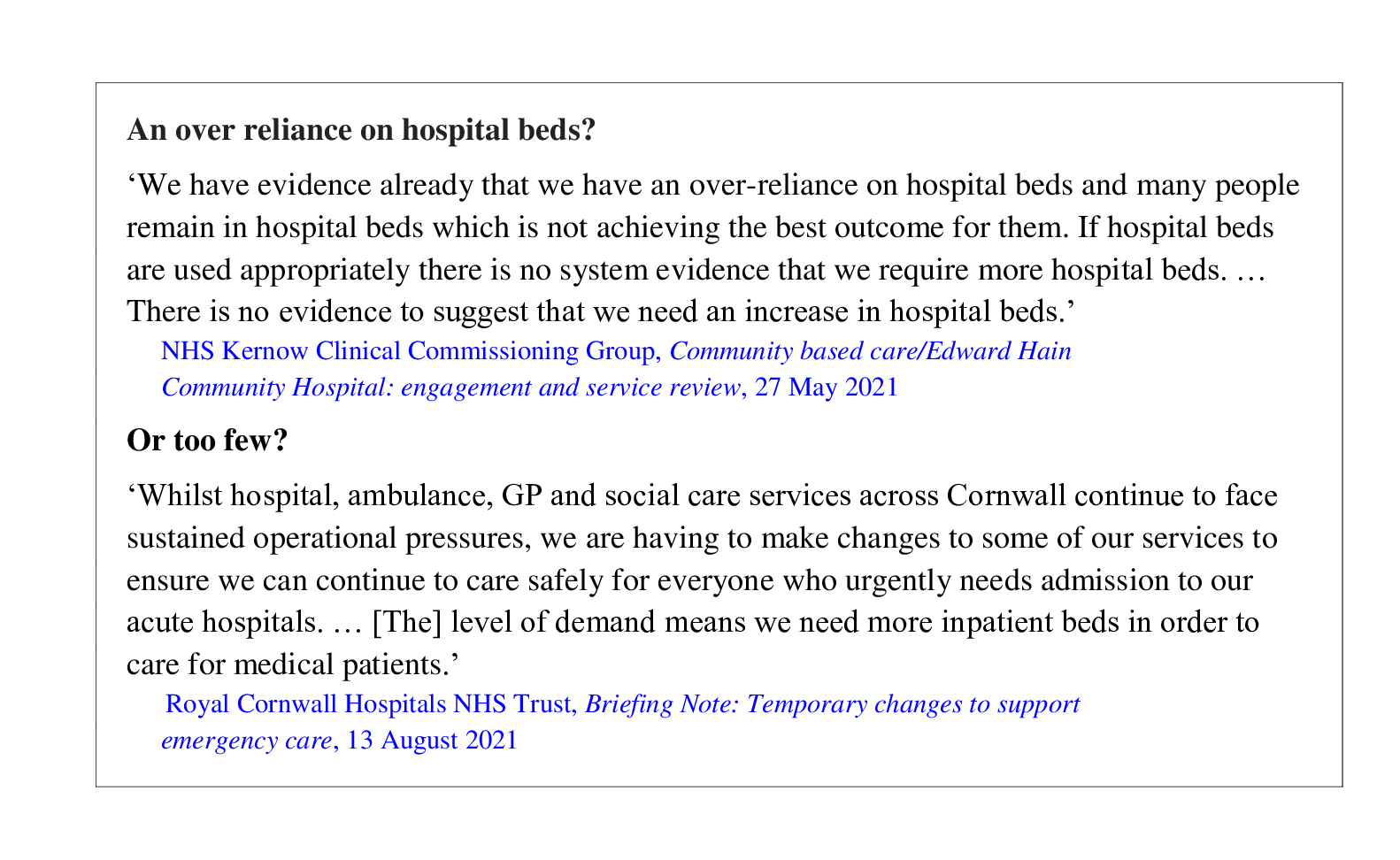 ANALYSIS Does Cornwall really have enough hospital beds? Social