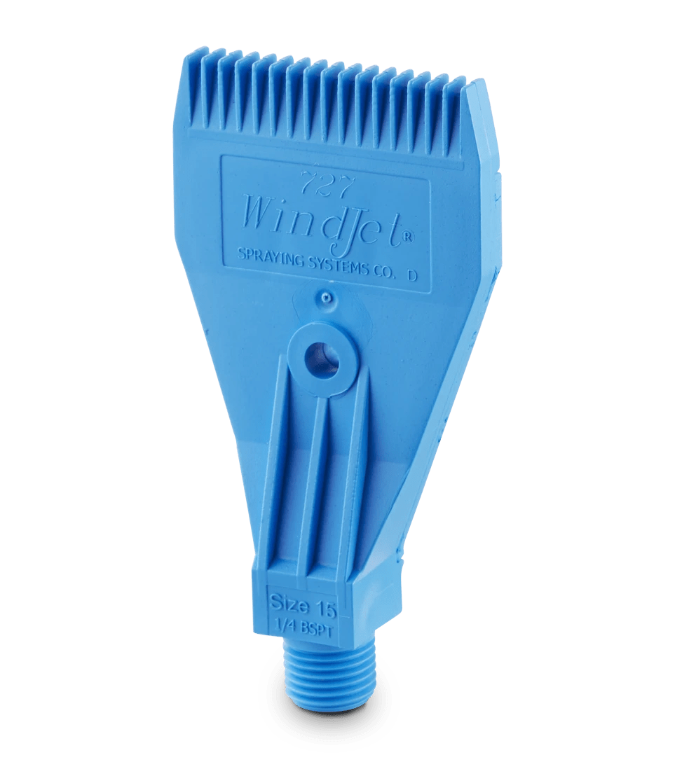 WindJet® Flat Fan Air Nozzle, Food Grade PVDF, DAAB7271/4KY11FC