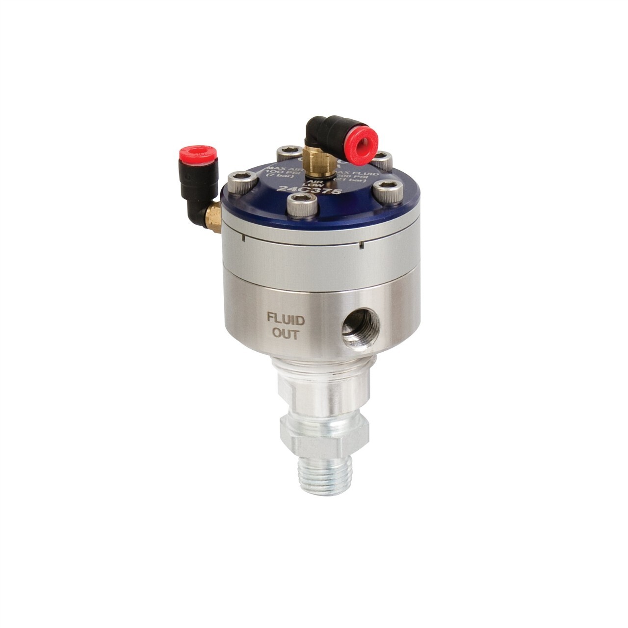 Precision Flow Fluid Pressure Regulator, 11 90 PSI, Silver Ratio