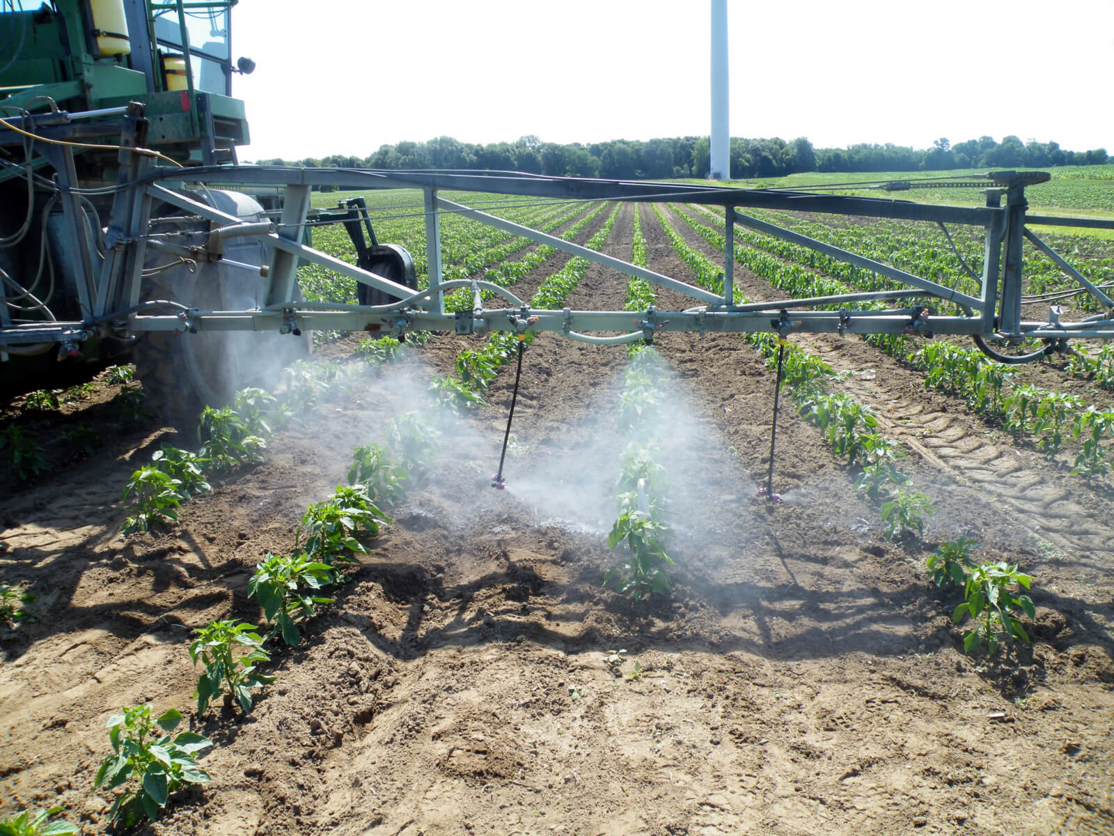 Drop arms improve spray coverage on field peppers Sprayers 101