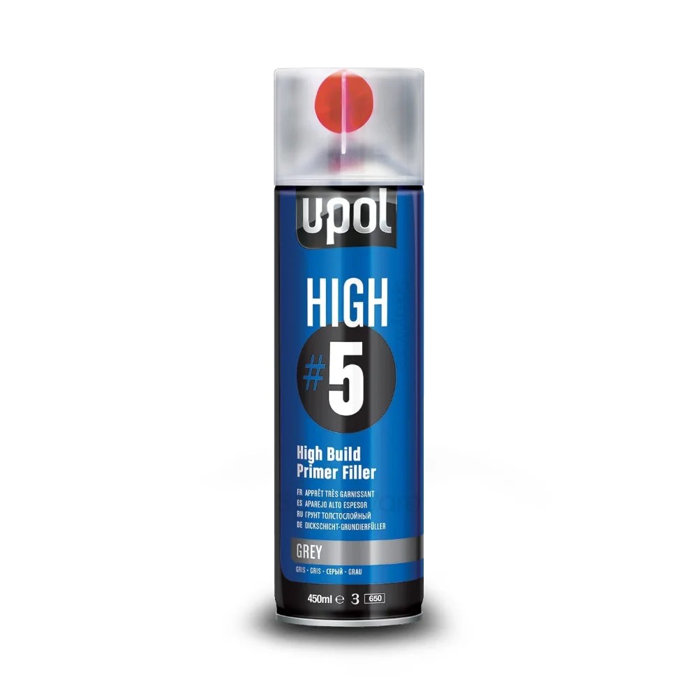 UPOL 5 High Build Primer Filler Grey Aerosol 450ml SprayWare
