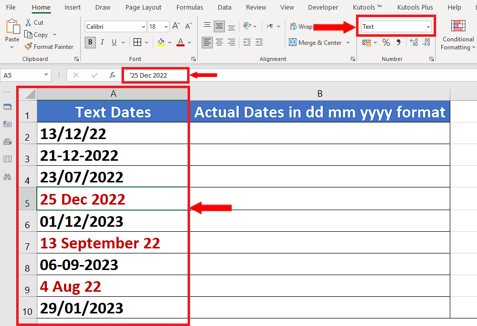 How To Convert Text To Date Format Dd/mm/yyyy In Excel SpreadCheaters