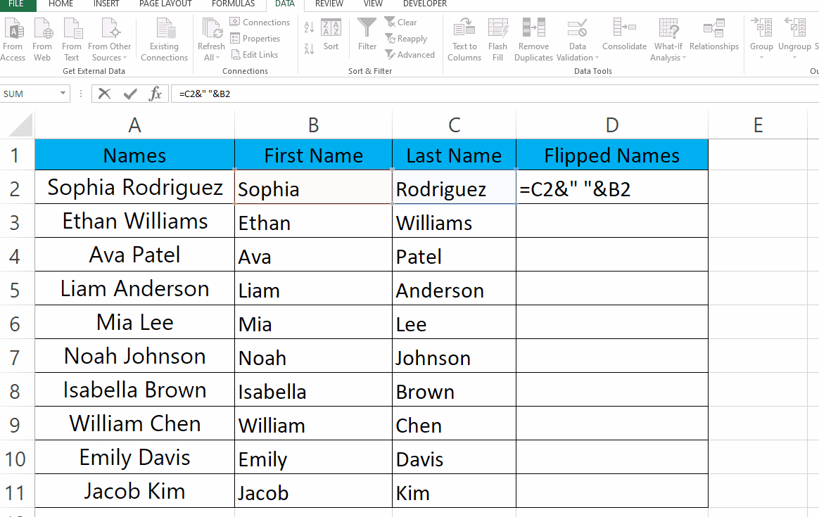 How To Flip Names In Excel SpreadCheaters