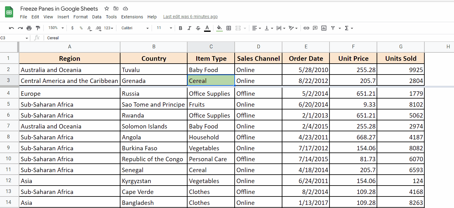 How To Freeze Panes (multiple Rows & Columns) In Google Sheets