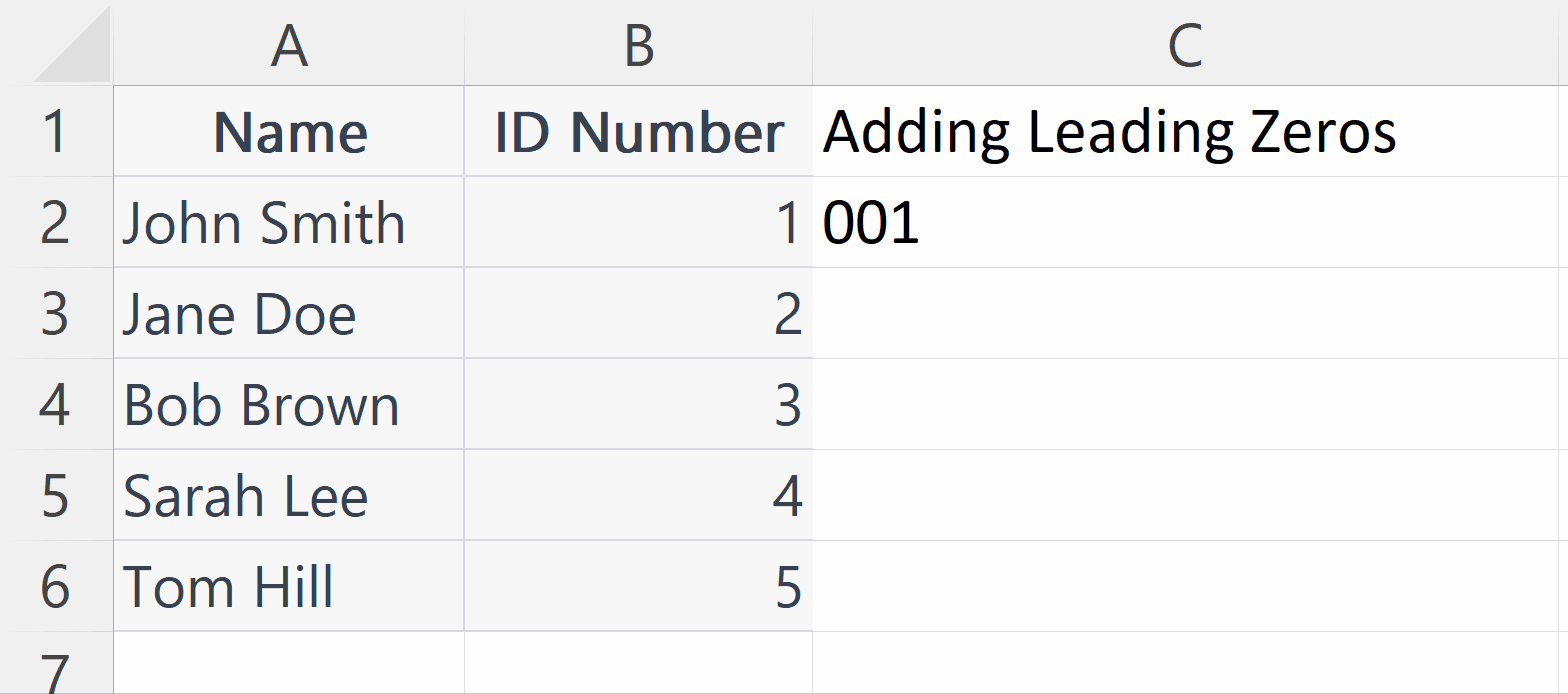 How To Add Leading Zeros In Microsoft Excel Using CONCATENATE Function