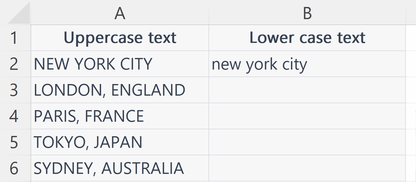 How To Convert Text From Uppercase To Lowercase In Microsoft Excel