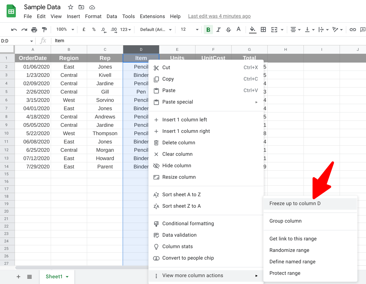 How To Freeze A Row In Google Sheets SpreadCheaters