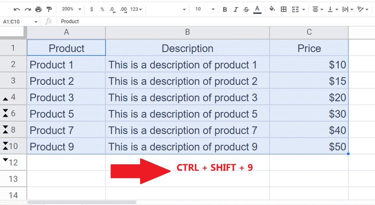 How To Unhide All Rows In Google Sheets SpreadCheaters