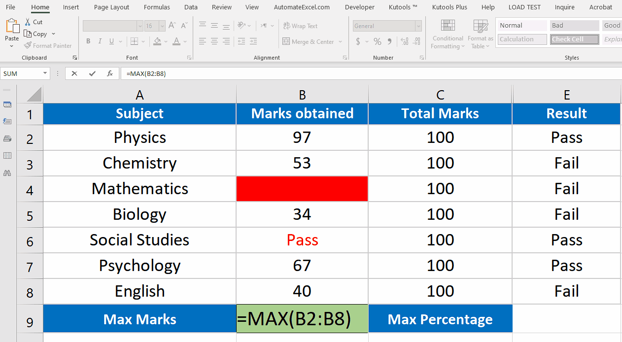 How To Use Max Function In Excel SpreadCheaters