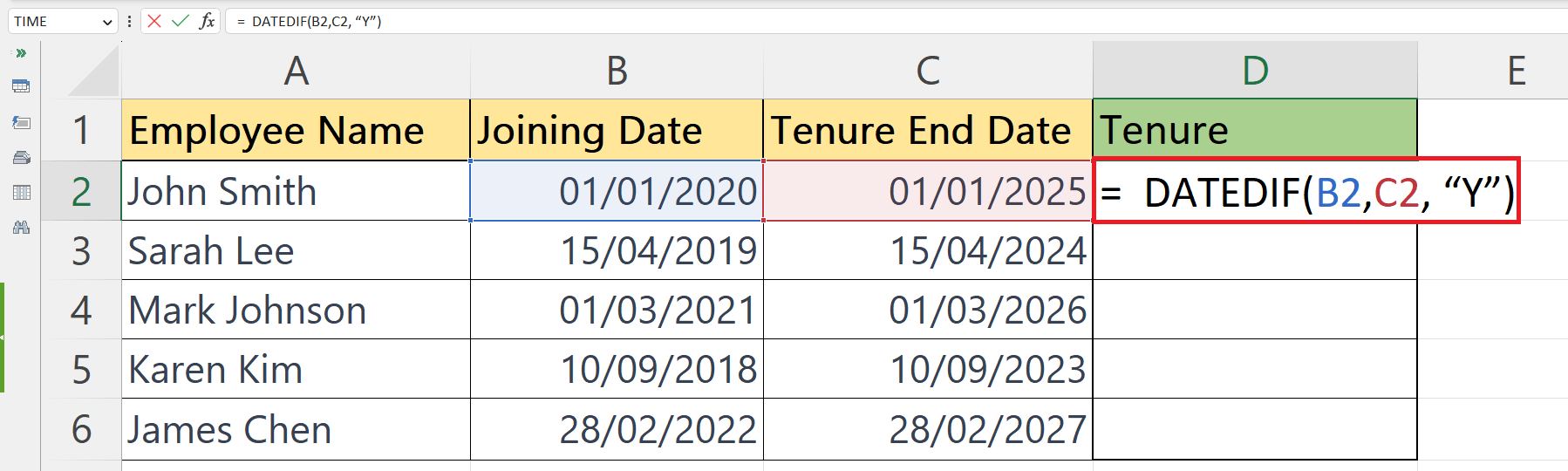 How To Calculate Tenure In Years And Months In Microsoft Excel