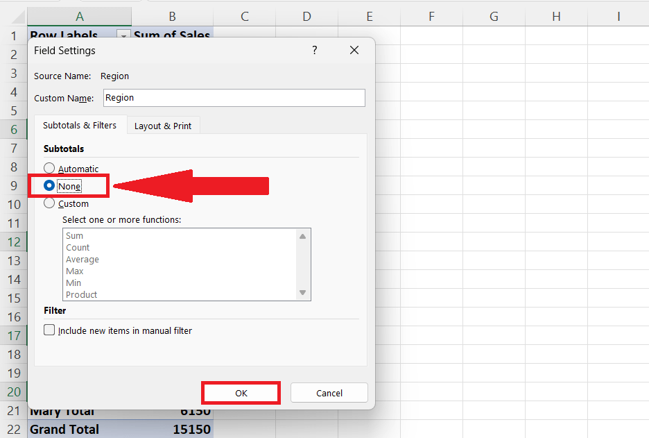 How To Remove Subtotals From A Pivot Table In Microsoft Excel