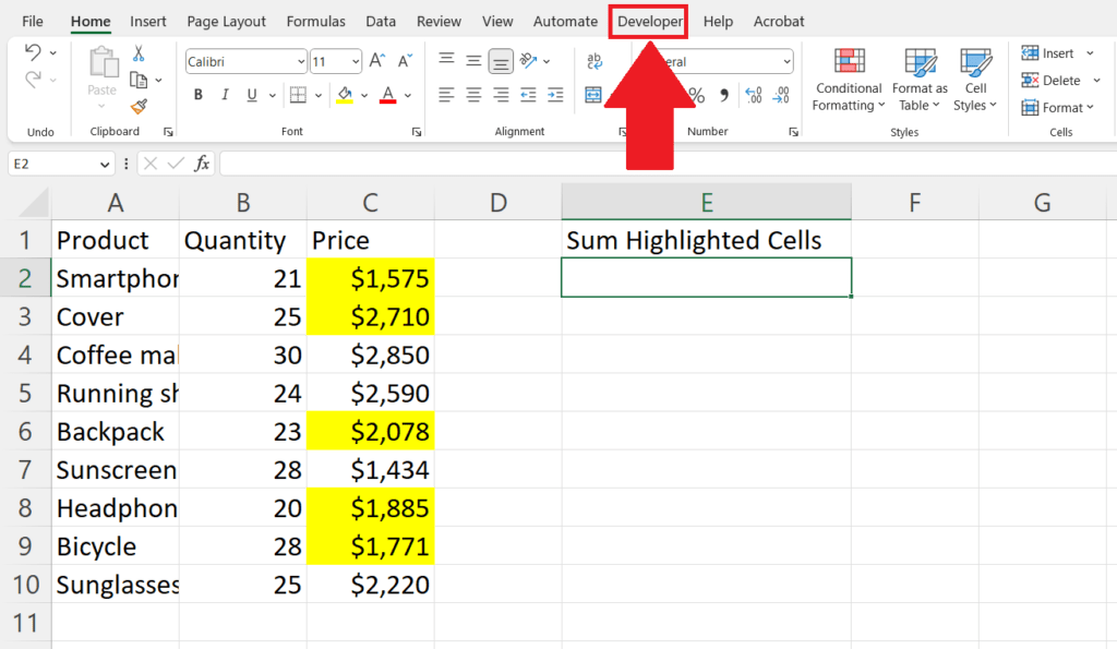 How To Sum Highlighted Cells In Microsoft Excel SpreadCheaters
