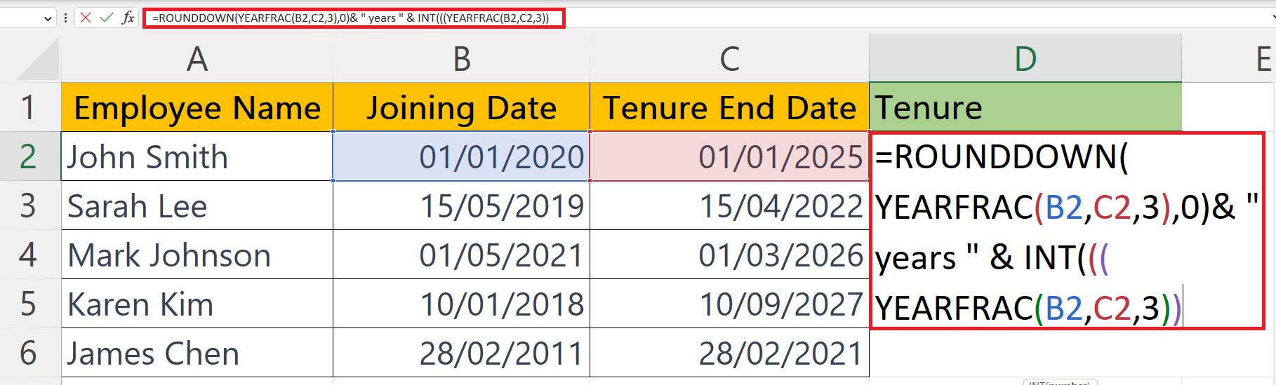 How To Calculate Tenure In Years And Months In Microsoft Excel SpreadCheaters