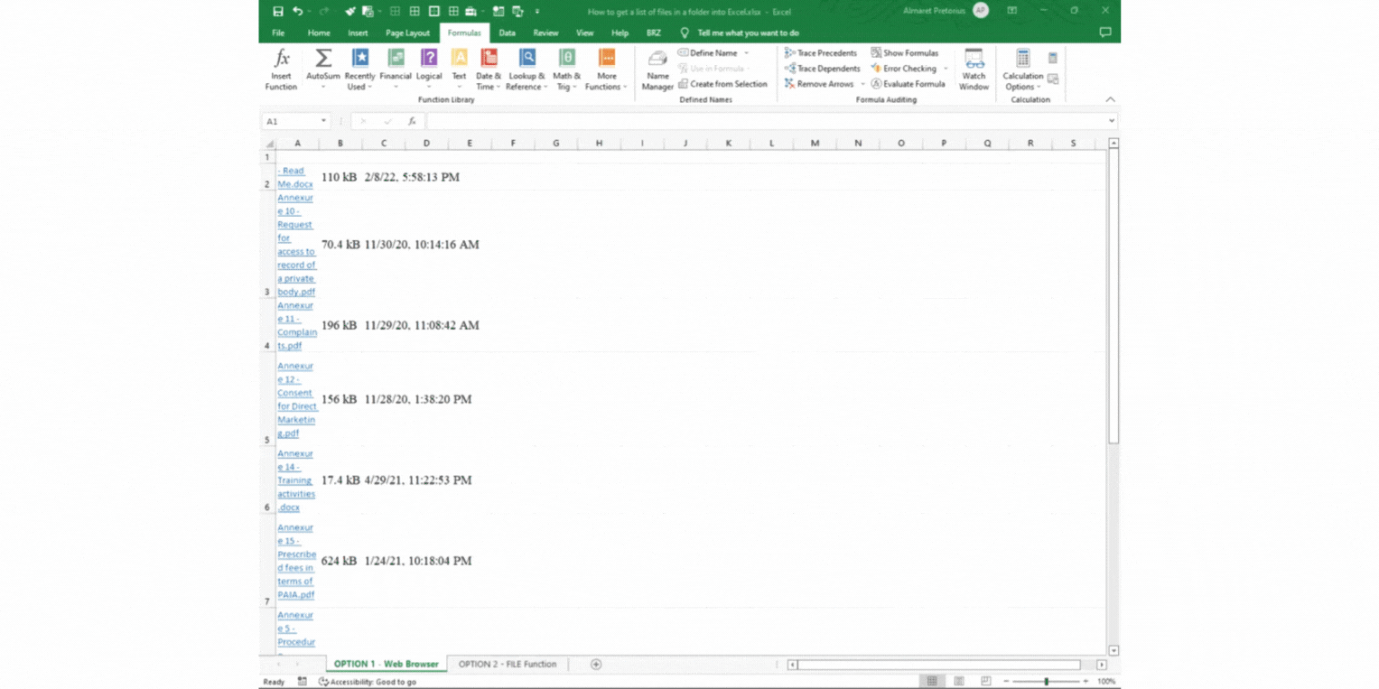 How To Get A List Of Files In A Folder Into Excel SpreadCheaters