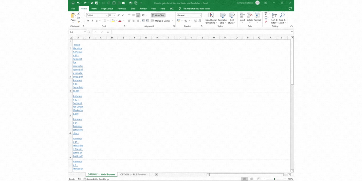 How To Get A List Of Files In A Folder Into Excel SpreadCheaters