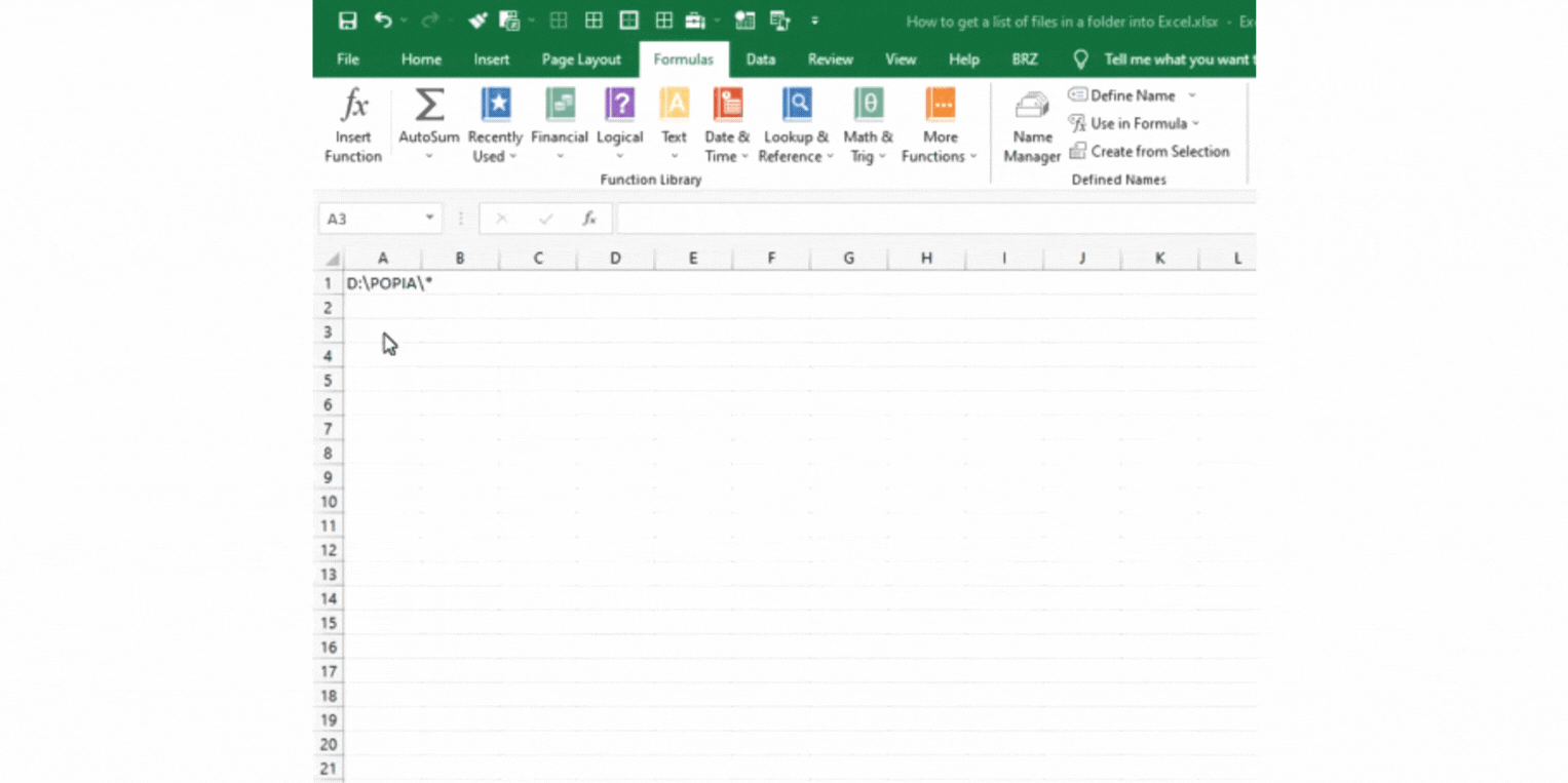 How To Get A List Of Files In A Folder Into Excel SpreadCheaters