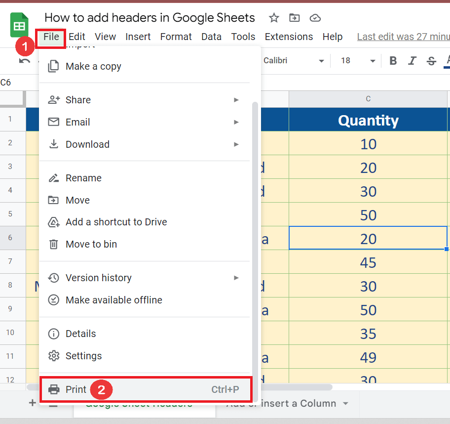 How To Insert A Header In Google Sheets SpreadCheaters
