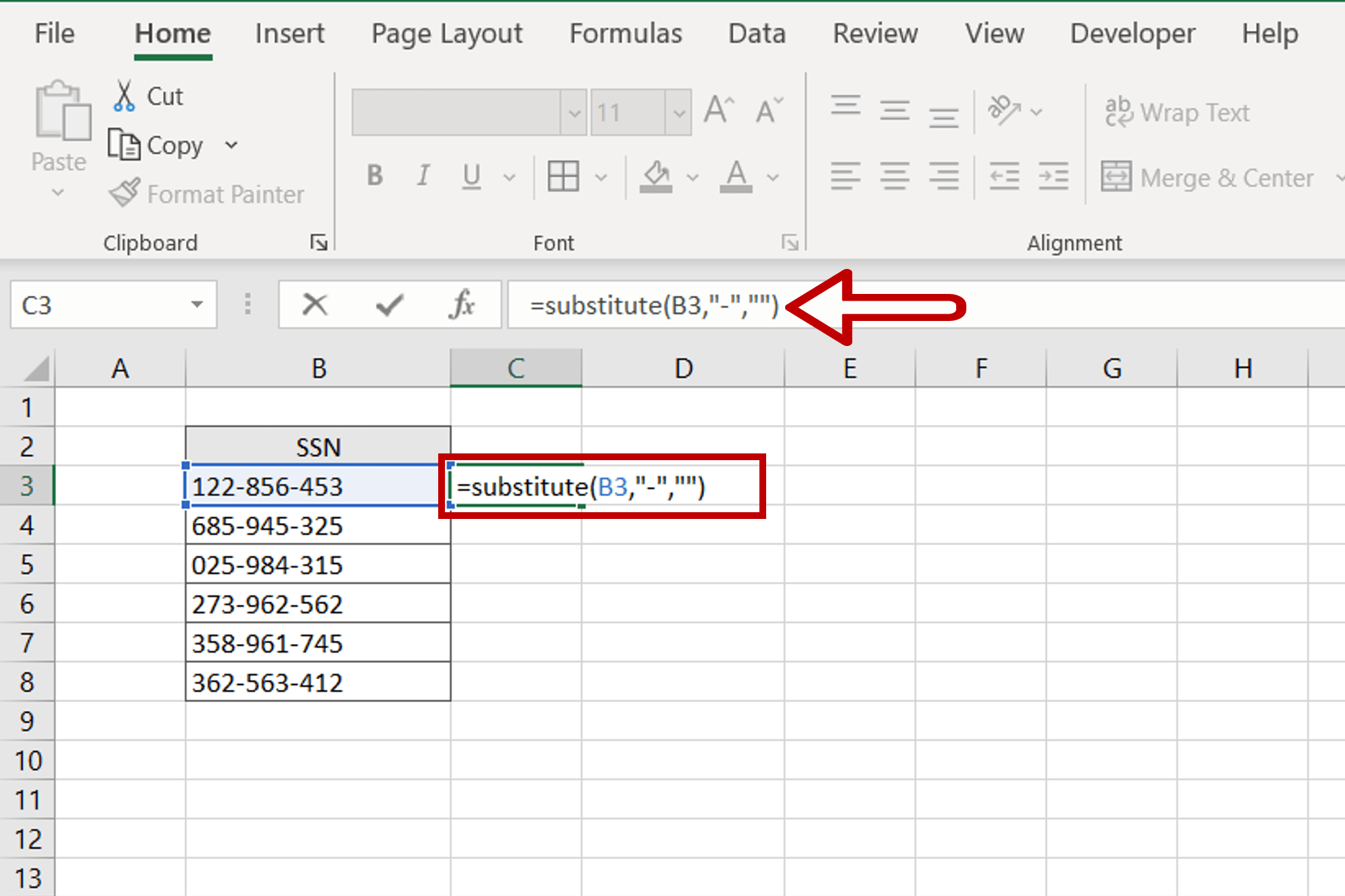 How To Remove Dashes From An SSN In Excel SpreadCheaters