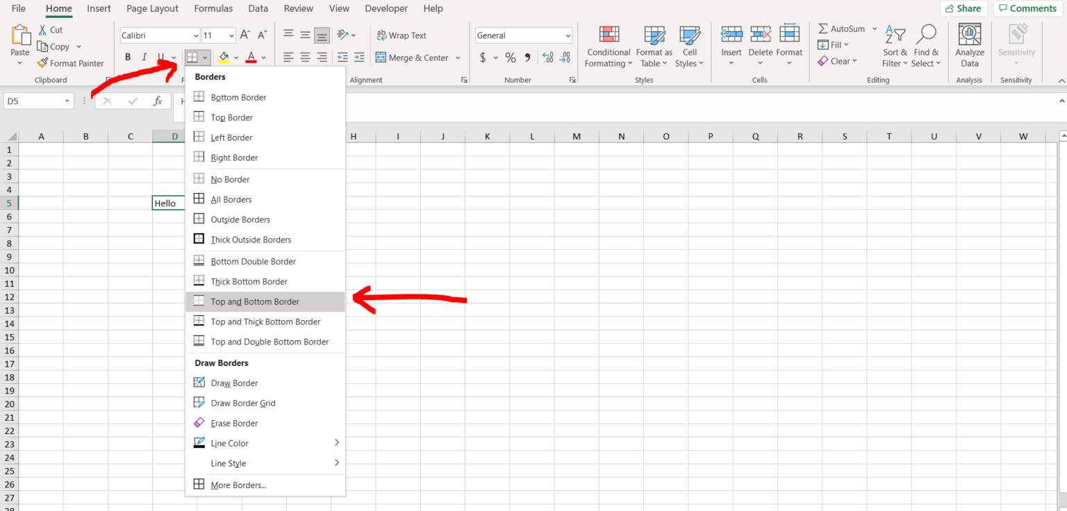 How To Apply Top And Bottom Border In Excel SpreadCheaters