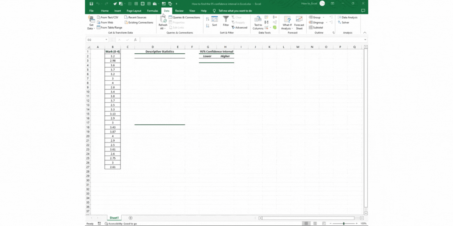 How To Find The 95 Confidence Interval In Excel SpreadCheaters