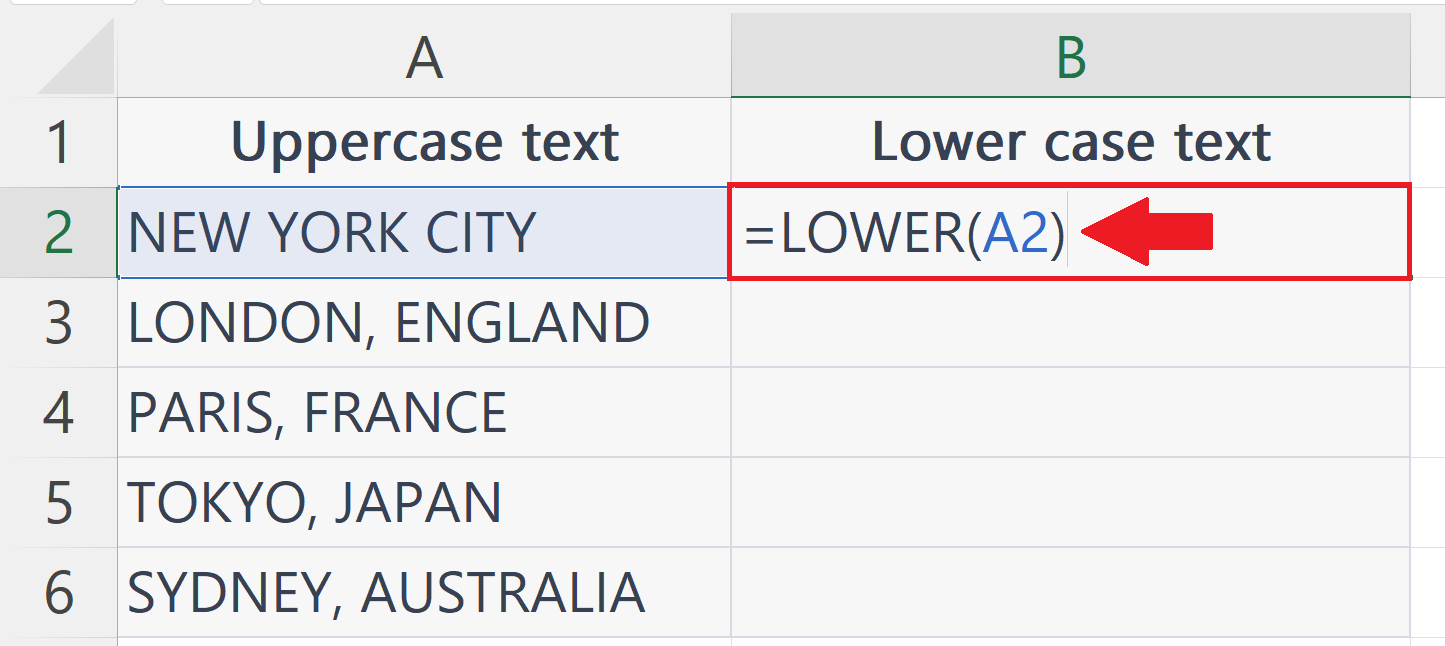 How To Convert Text From Uppercase To Lowercase In Microsoft Excel