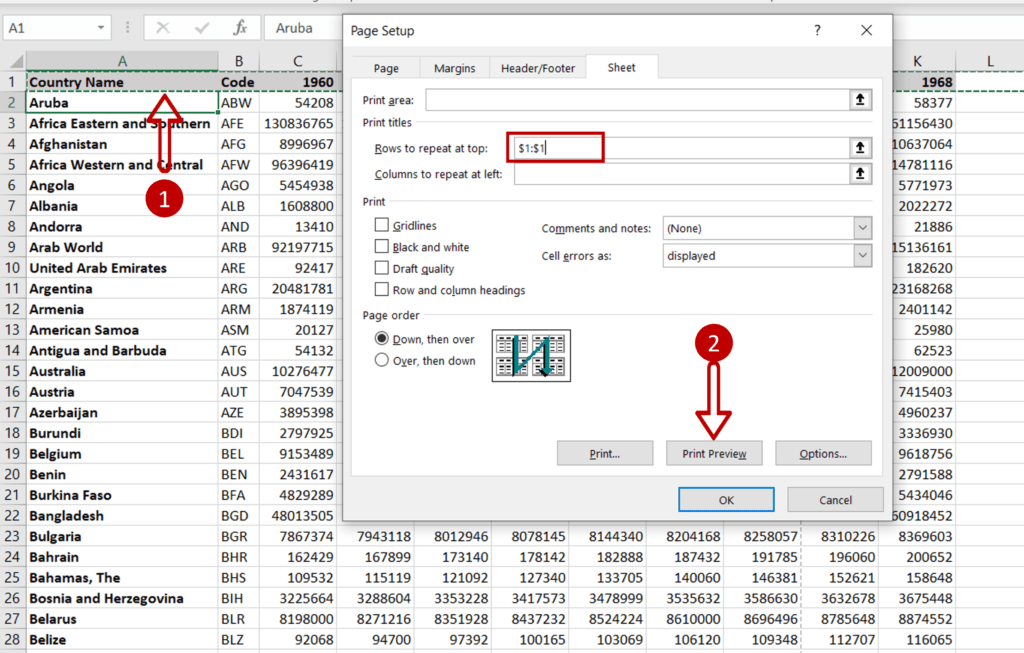 How to repeat row header in Excel SpreadCheaters