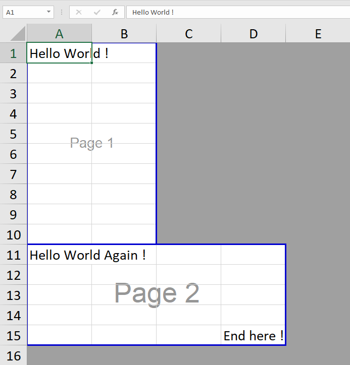 Create Excel Files Specifying The Printing Area In PHP Using