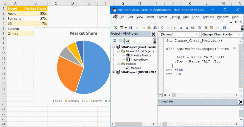 How to☝️ Change the Position and Size of Excel Charts in VBA