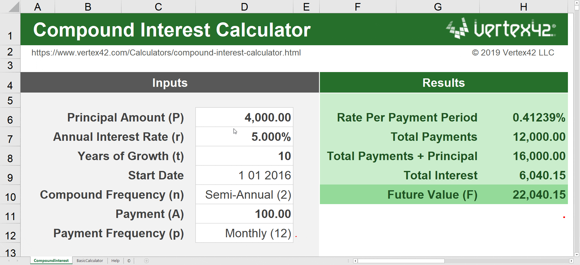 How To Calculate Compound Interest In Excel Formula + Template