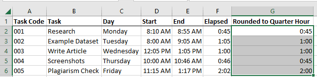 Round Time to Nearest Quarter Hour in Excel - 4 Easy Ways!
