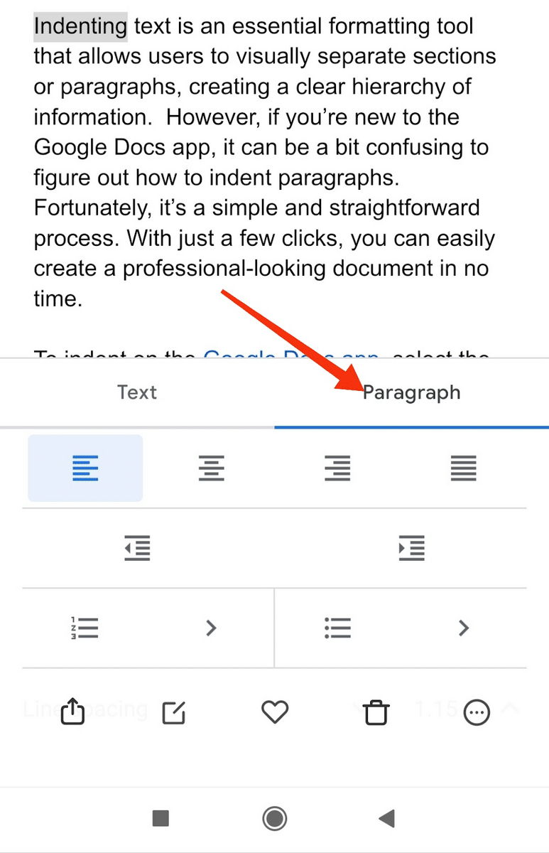 How to Indent on Google Docs App [2 Minute Guide] SSP