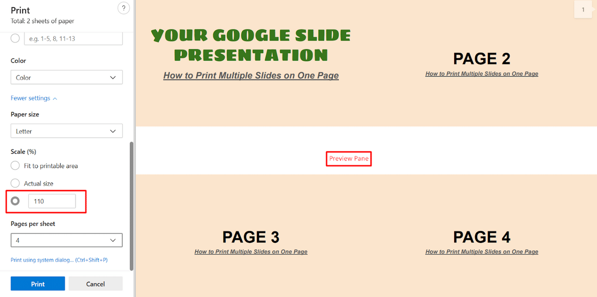How To Print Multiple Slides on One Page in Google Slides (2024)