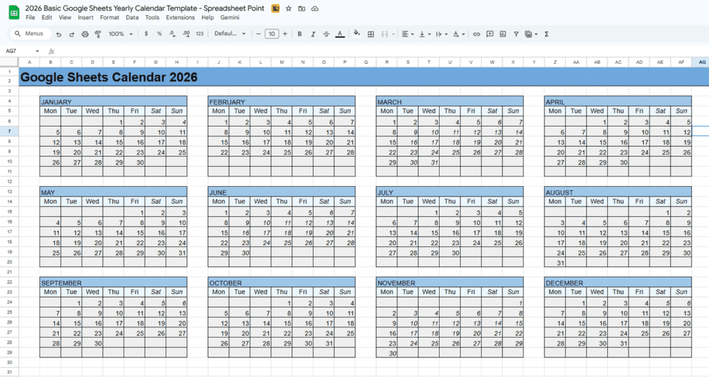 Google Sheets Calendar Templates 10 Free Templates