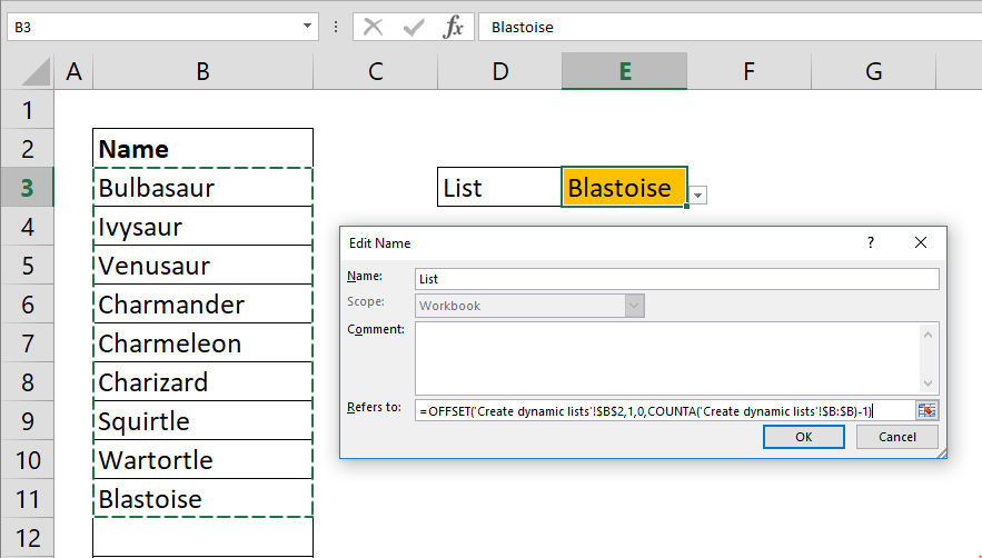 How To Create A Dynamic Drop Down List In Alphabetical Order In Excel