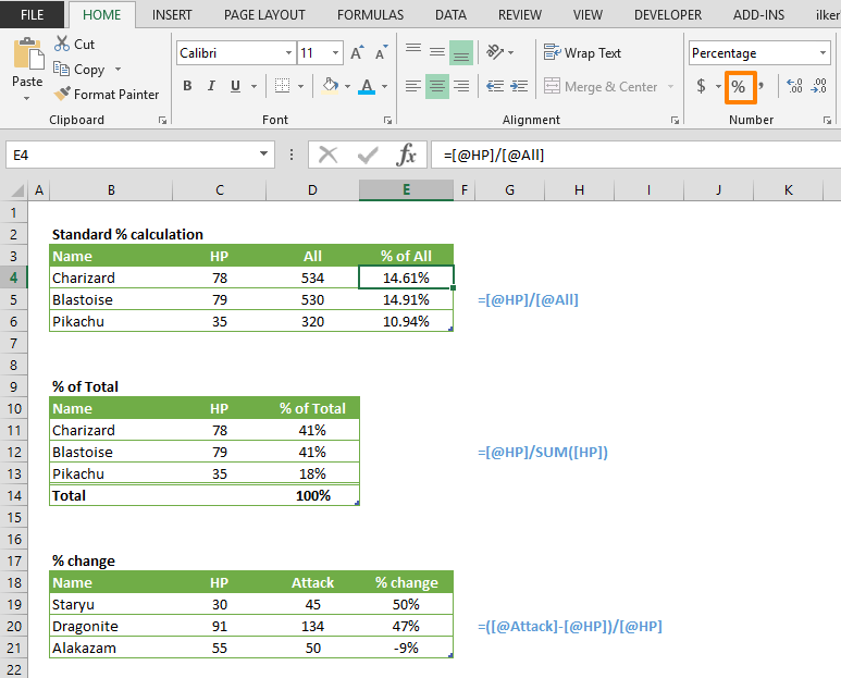 How To Calculate Percentage On Excel Sheet