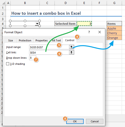 How to Insert a Combo Box in Excel