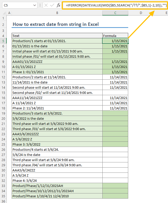 How to Extract and Change Date Format in Excel