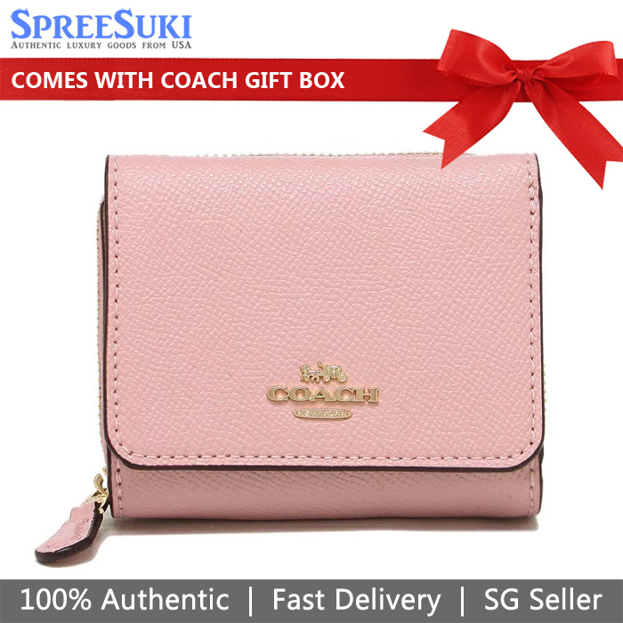 SpreeSuki Coach Small Trifold Wallet Blossom Pink 37968