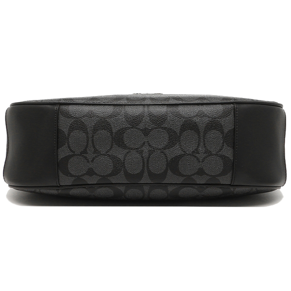 SpreeSuki Coach Zip Shoulder Bag In Signature Canvas Black Smoke F29209