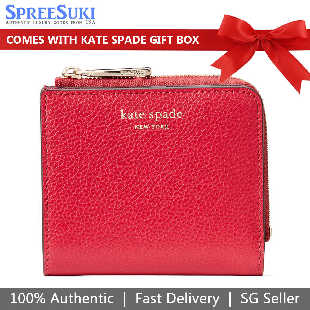 SpreeSuki Kate Spade Eva LZip Bifold Wallet Red Cake WLRU6253