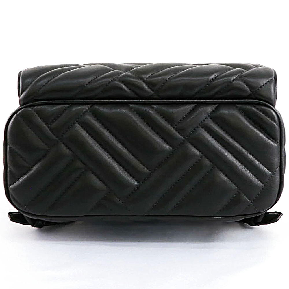 SpreeSuki Michael Kors Abbey Medium Quilted Leather Backpack Black