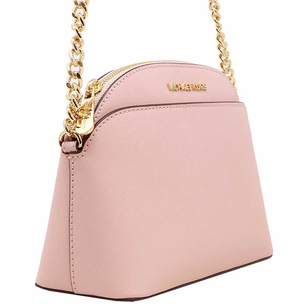 SpreeSuki Michael Kors Crossbody Bag With Gift Box Emmy Medium Dome Crossbody Powder Blush