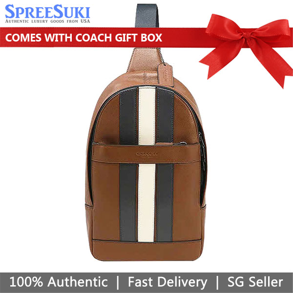 SpreeSuki Coach Men Sling Pack Charles Pack With Varsity Stripe