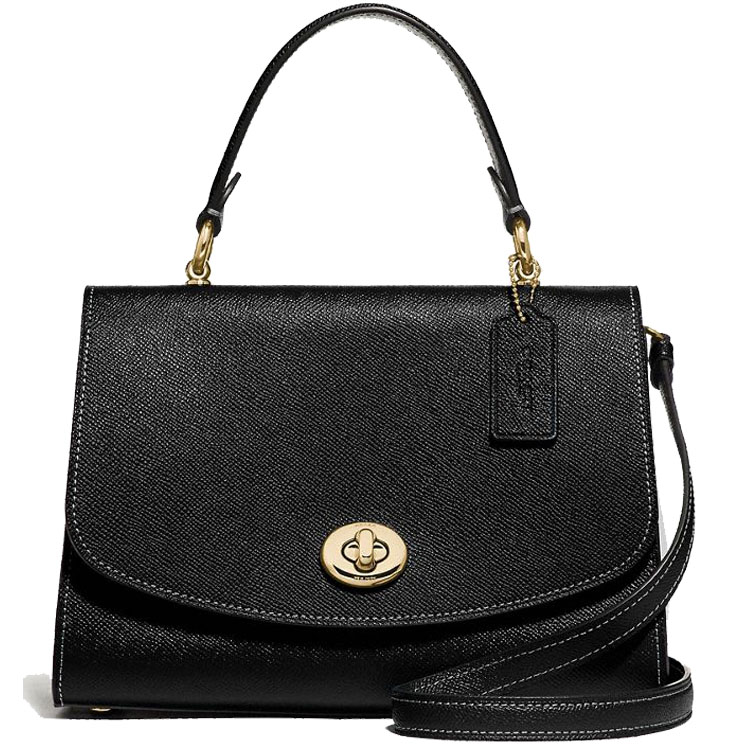 SpreeSuki Coach Crossbody Bag Tilly Top Handle Satchel Leather Black